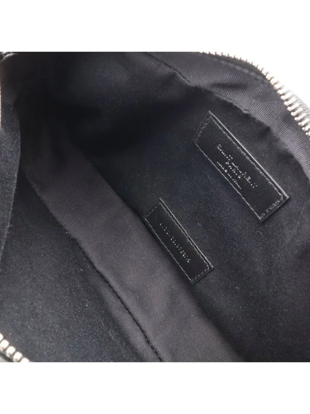Saint Laurent Paris Exclusive Double Zip Clutch Grooming Case Leather Black